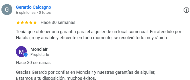 garantia de alquiler comercial monclair